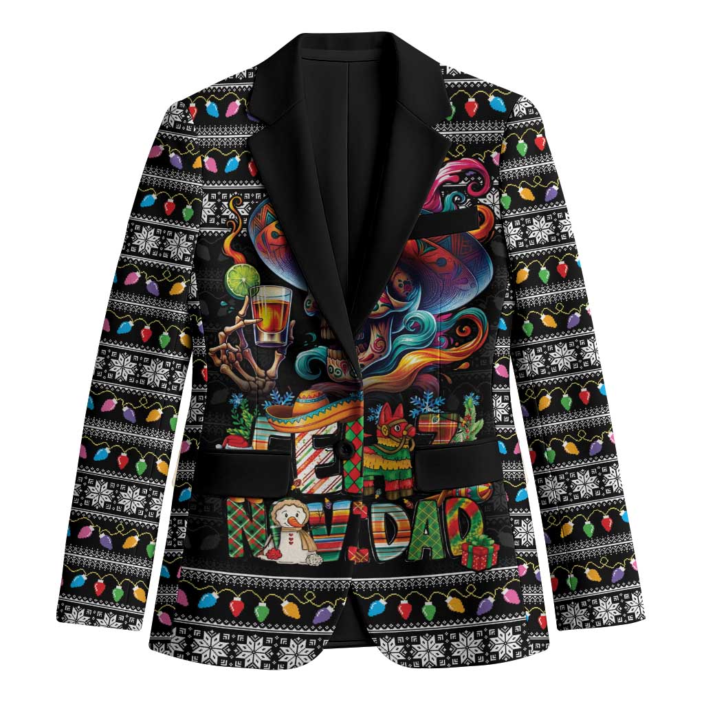 Mexican Sugar Skull Spanish Christmas Blazer Feliz Navidad Mexico - Wonder Print Shop