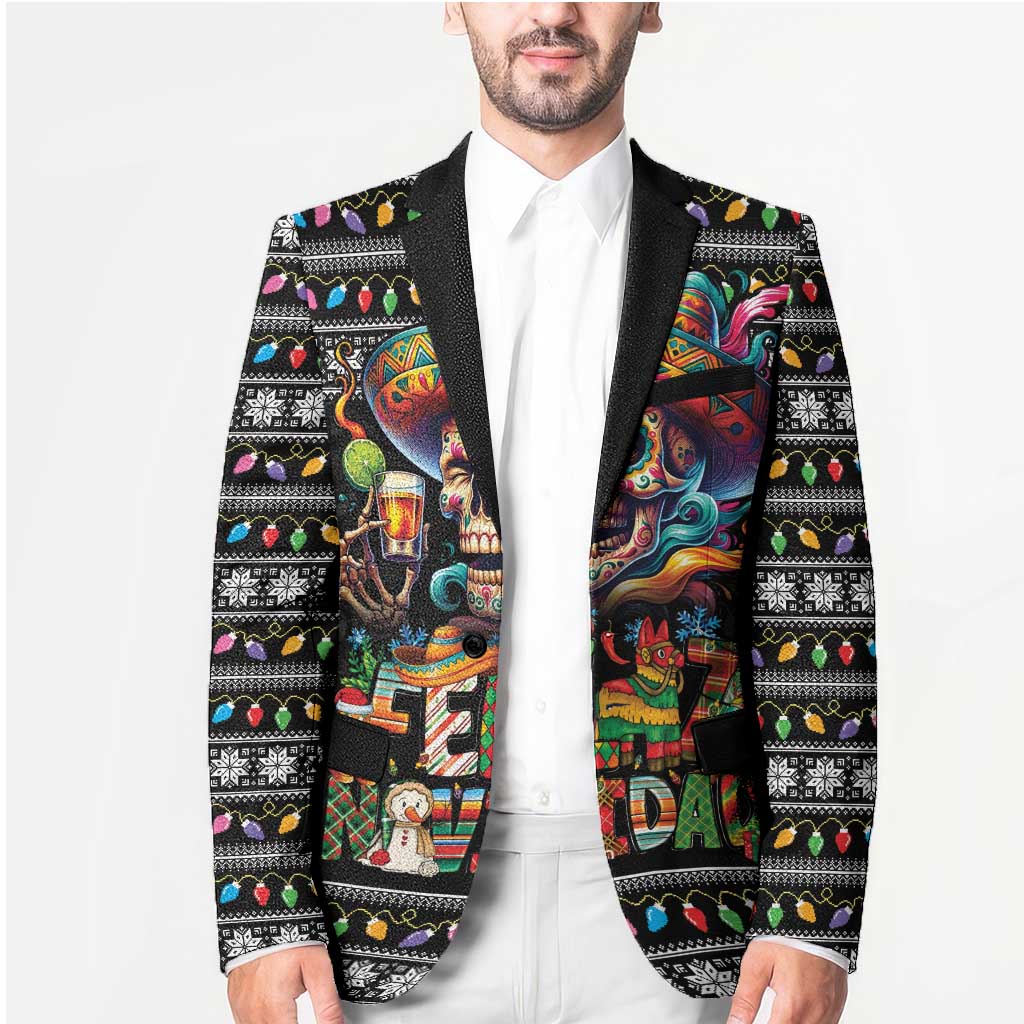 Mexican Sugar Skull Spanish Christmas Blazer Feliz Navidad Mexico - Wonder Print Shop
