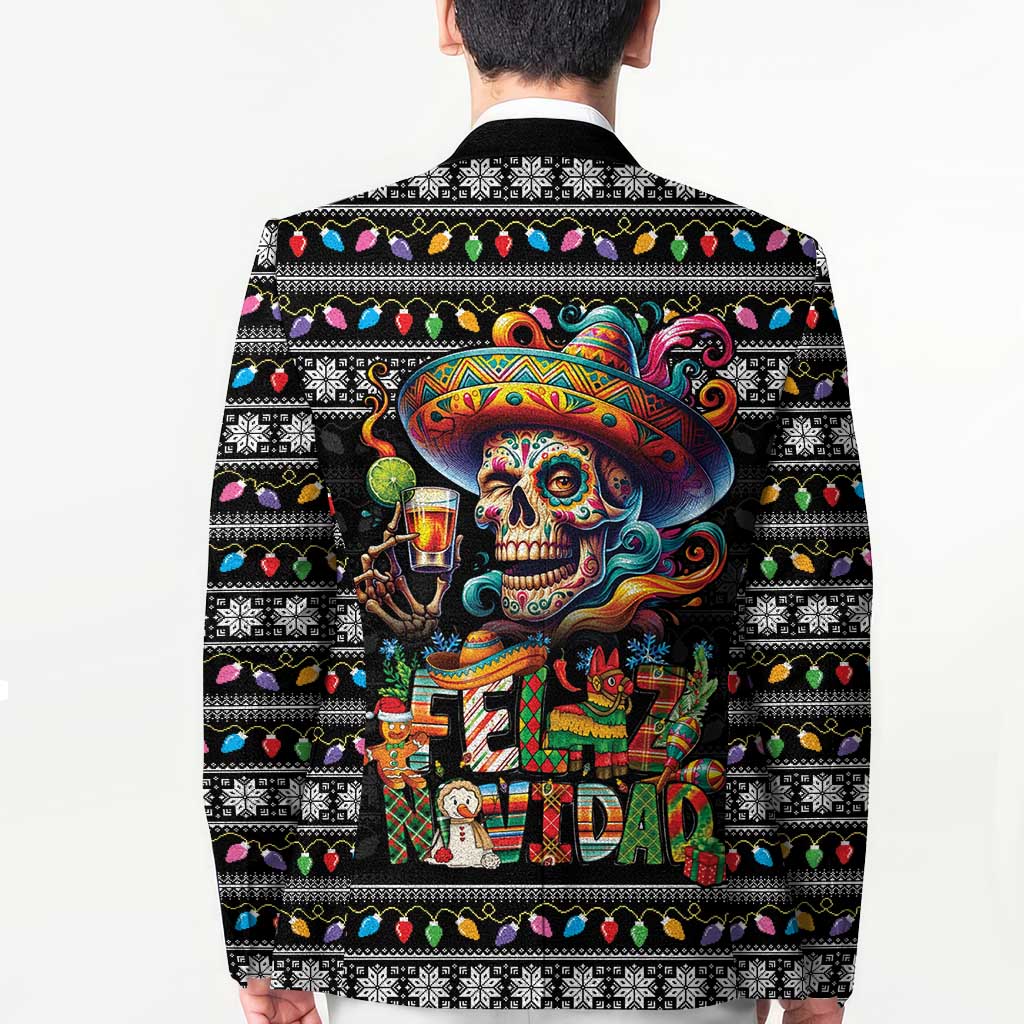 Mexican Sugar Skull Spanish Christmas Blazer Feliz Navidad Mexico - Wonder Print Shop