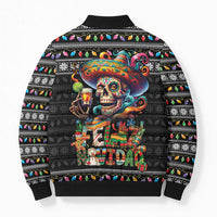 Mexican Sugar Skull Spanish Christmas Bomber Puffer Jacket Feliz Navidad Mexico - Wonder Print Shop