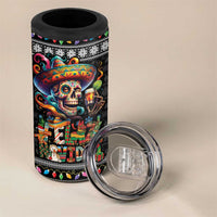 Mexican Sugar Skull Spanish Christmas 4 in 1 Can Cooler Tumbler Feliz Navidad Mexico - Wonder Print Shop