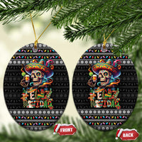 Mexican Sugar Skull Spanish Christmas Ceramic Ornament Feliz Navidad Mexico - Wonder Print Shop