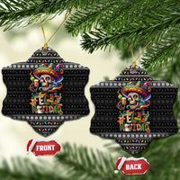 Mexican Sugar Skull Spanish Christmas Ceramic Ornament Feliz Navidad Mexico - Wonder Print Shop