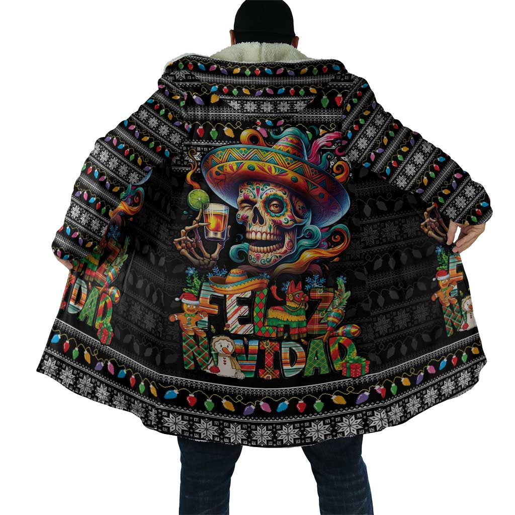 Mexican Sugar Skull Spanish Christmas Cloak Feliz Navidad Mexico - Wonder Print Shop