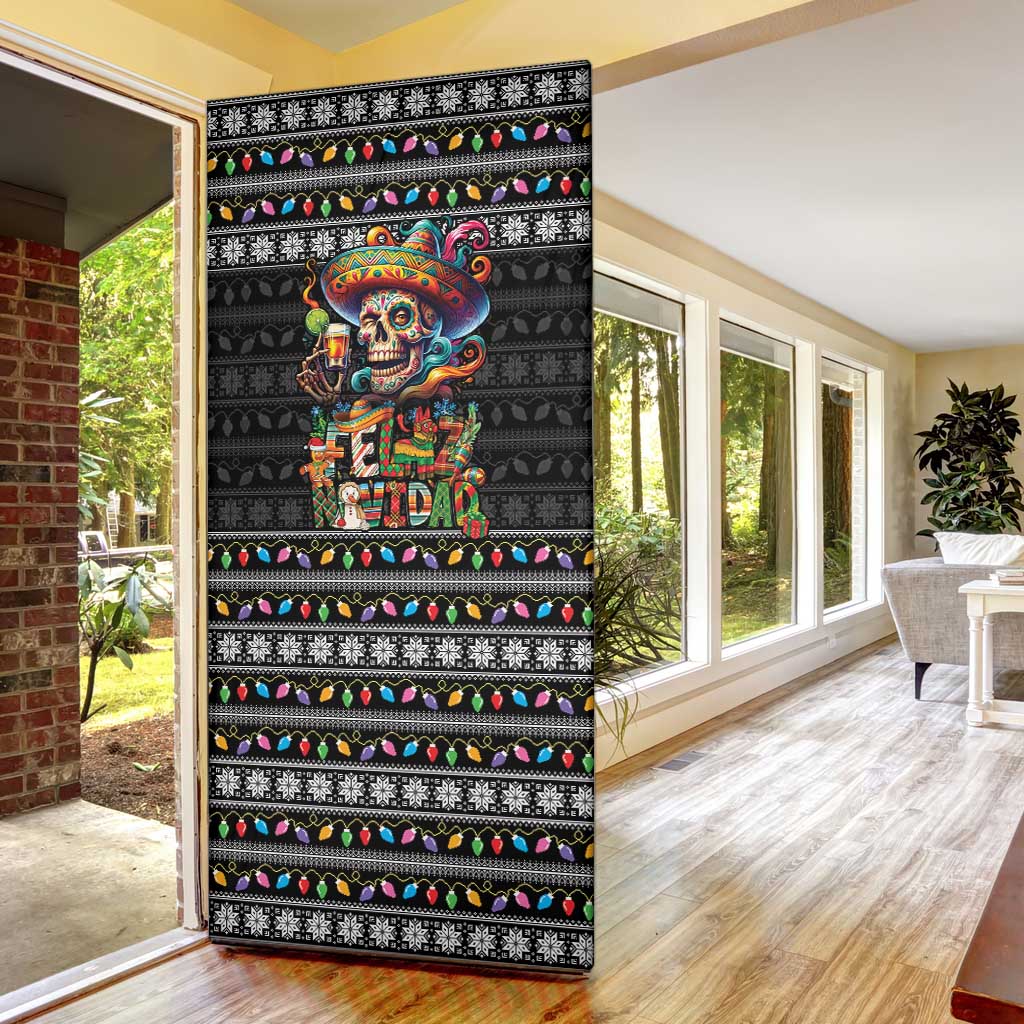 Mexican Sugar Skull Spanish Christmas Door Cover Feliz Navidad Mexico - Wonder Print Shop