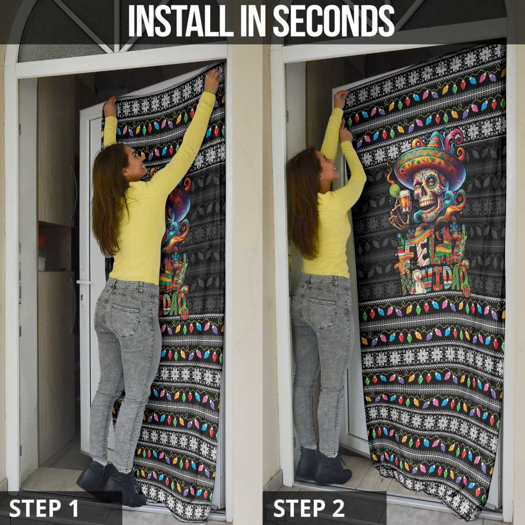 Mexican Sugar Skull Spanish Christmas Door Cover Feliz Navidad Mexico - Wonder Print Shop