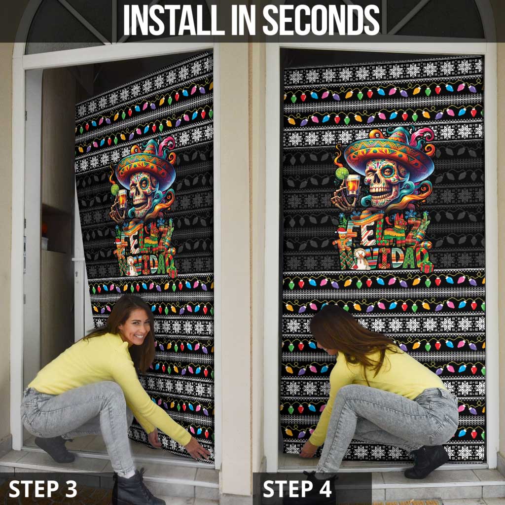 Mexican Sugar Skull Spanish Christmas Door Cover Feliz Navidad Mexico - Wonder Print Shop