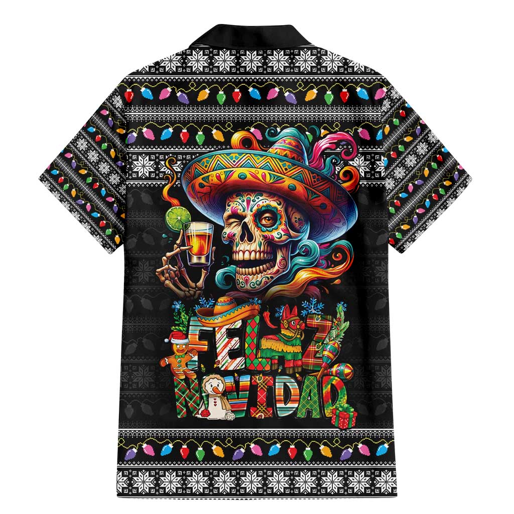 Mexican Sugar Skull Spanish Christmas Family Matching Mermaid Dress and Hawaiian Shirt Feliz Navidad Mexico - Wonder Print Shop