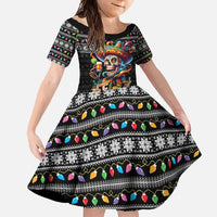 Mexican Sugar Skull Spanish Christmas Family Matching Off Shoulder Maxi Dress and Hawaiian Shirt Feliz Navidad Mexico - Wonder Print Shop