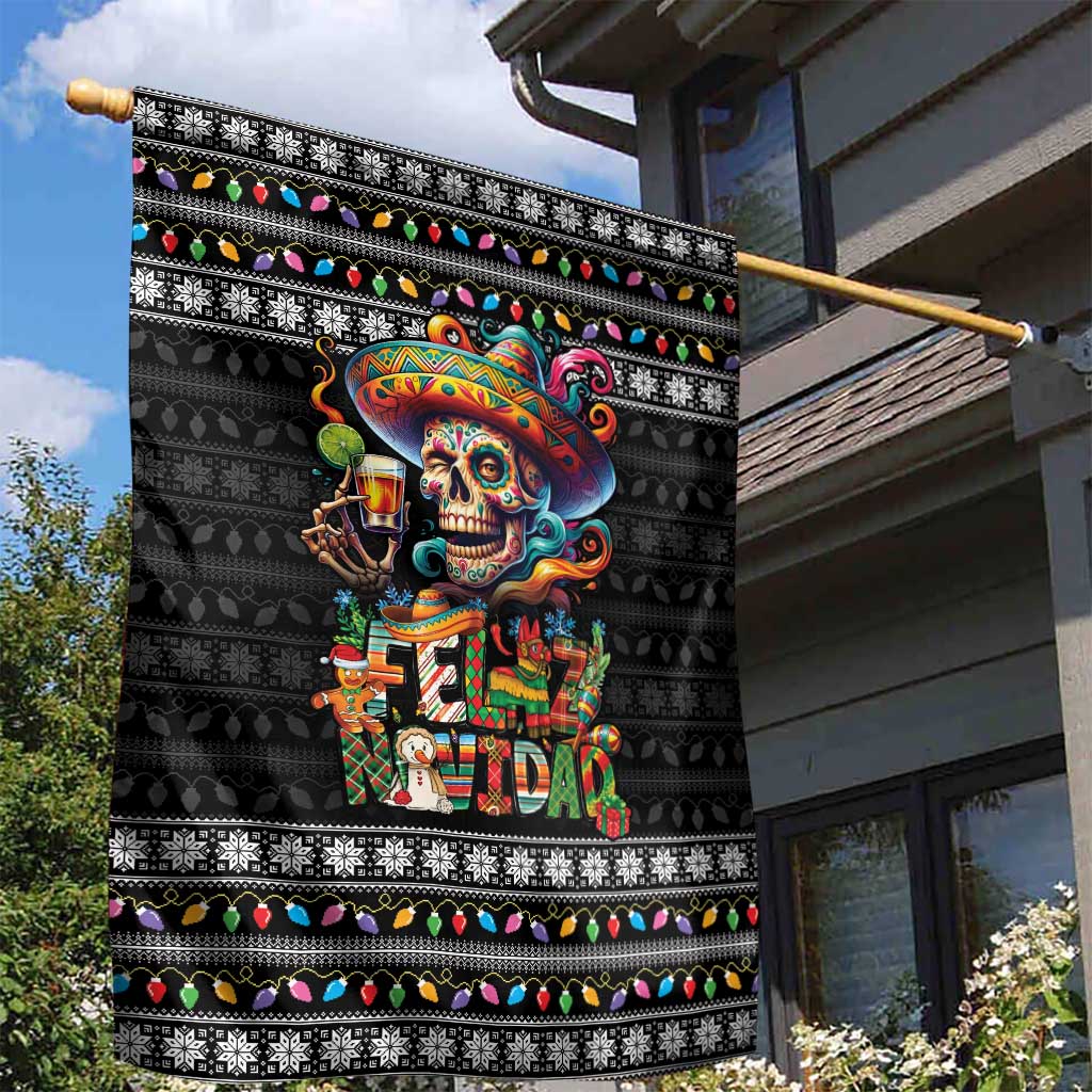 Mexican Sugar Skull Spanish Christmas Garden Flag Feliz Navidad Mexico - Wonder Print Shop