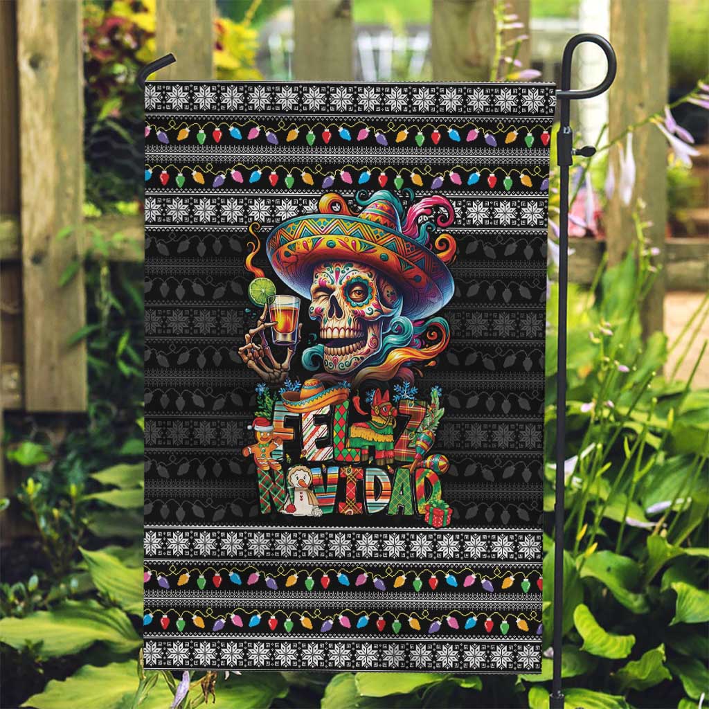 Mexican Sugar Skull Spanish Christmas Garden Flag Feliz Navidad Mexico - Wonder Print Shop