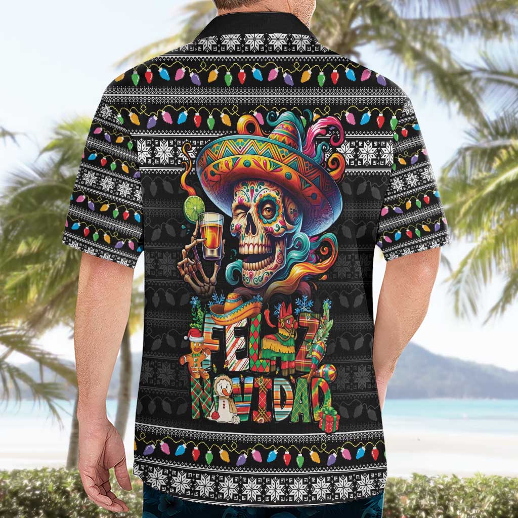 Mexican Sugar Skull Spanish Christmas Hawaiian Shirt Feliz Navidad Mexico - Wonder Print Shop