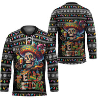 Mexican Sugar Skull Spanish Christmas Hockey Jersey Feliz Navidad Mexico - Wonder Print Shop