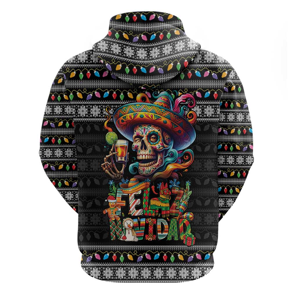 Mexican Sugar Skull Spanish Christmas Hoodie Feliz Navidad Mexico - Wonder Print Shop