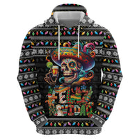 Mexican Sugar Skull Spanish Christmas Hoodie Feliz Navidad Mexico - Wonder Print Shop
