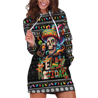 Mexican Sugar Skull Spanish Christmas Hoodie Dress Feliz Navidad Mexico - Wonder Print Shop