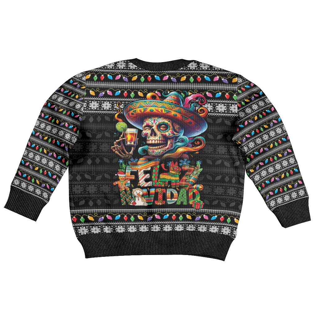 Mexican Sugar Skull Spanish Christmas Kid Ugly Christmas Sweater Feliz Navidad Mexico - Wonder Print Shop