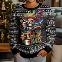 Mexican Sugar Skull Spanish Christmas Kid Ugly Christmas Sweater Feliz Navidad Mexico - Wonder Print Shop