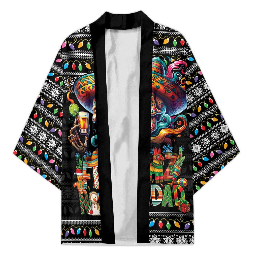 Mexican Sugar Skull Spanish Christmas Kimono Feliz Navidad Mexico - Wonder Print Shop