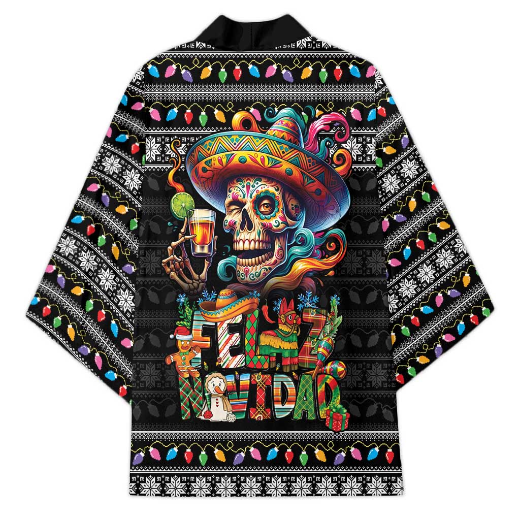Mexican Sugar Skull Spanish Christmas Kimono Feliz Navidad Mexico - Wonder Print Shop