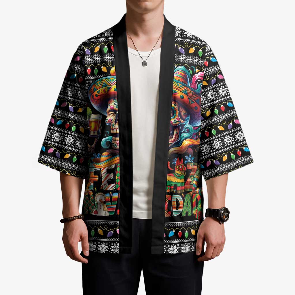 Mexican Sugar Skull Spanish Christmas Kimono Feliz Navidad Mexico - Wonder Print Shop