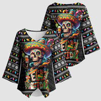 Mexican Sugar Skull Spanish Christmas Kimono Sleeve Blouse Feliz Navidad Mexico - Wonder Print Shop