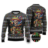 Mexican Sugar Skull Spanish Christmas Ugly Christmas Sweater Feliz Navidad Mexico - Wonder Print Shop