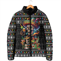 Mexican Sugar Skull Spanish Christmas Padded Jacket Feliz Navidad Mexico - Wonder Print Shop