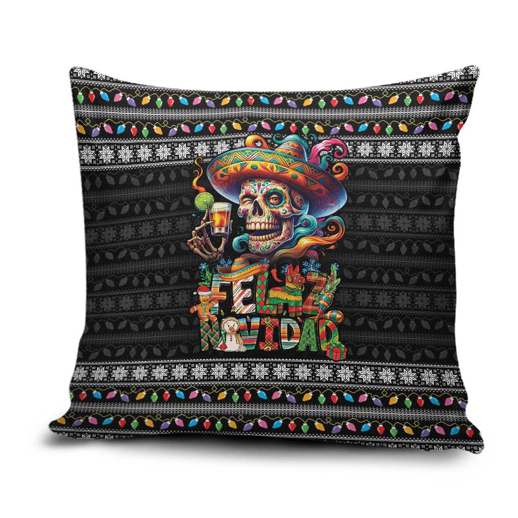 Mexican Sugar Skull Spanish Christmas Pillow Cover Feliz Navidad Mexico - Wonder Print Shop