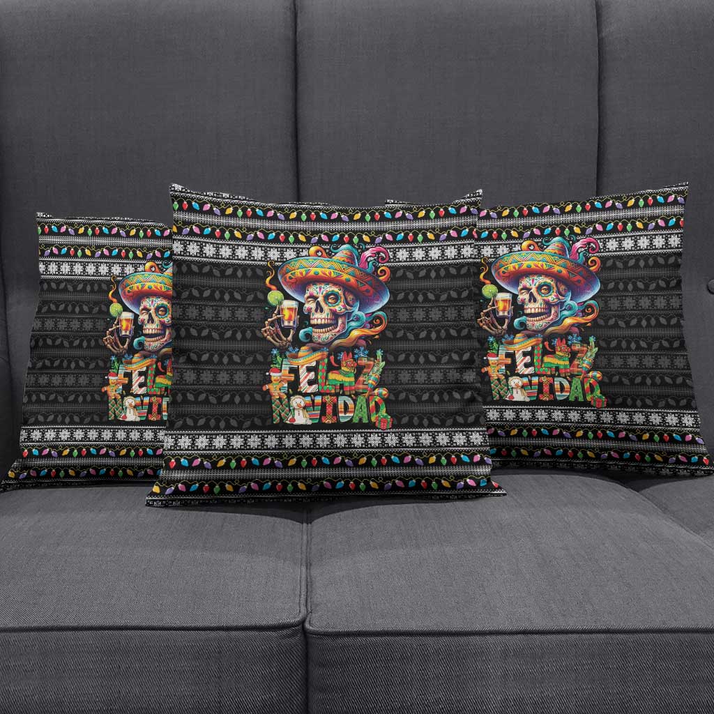 Mexican Sugar Skull Spanish Christmas Pillow Cover Feliz Navidad Mexico - Wonder Print Shop