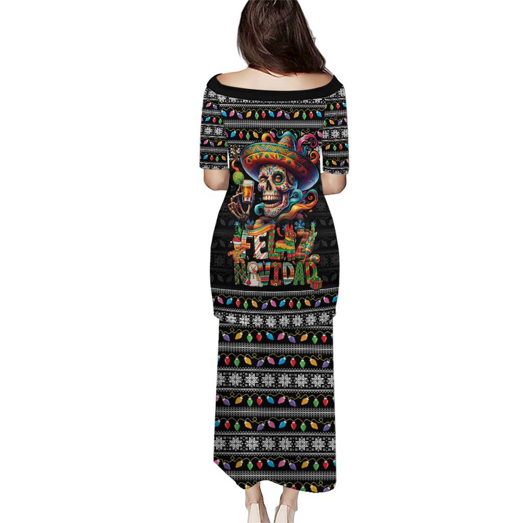 Mexican Sugar Skull Spanish Christmas Puletasi Feliz Navidad Mexico - Wonder Print Shop