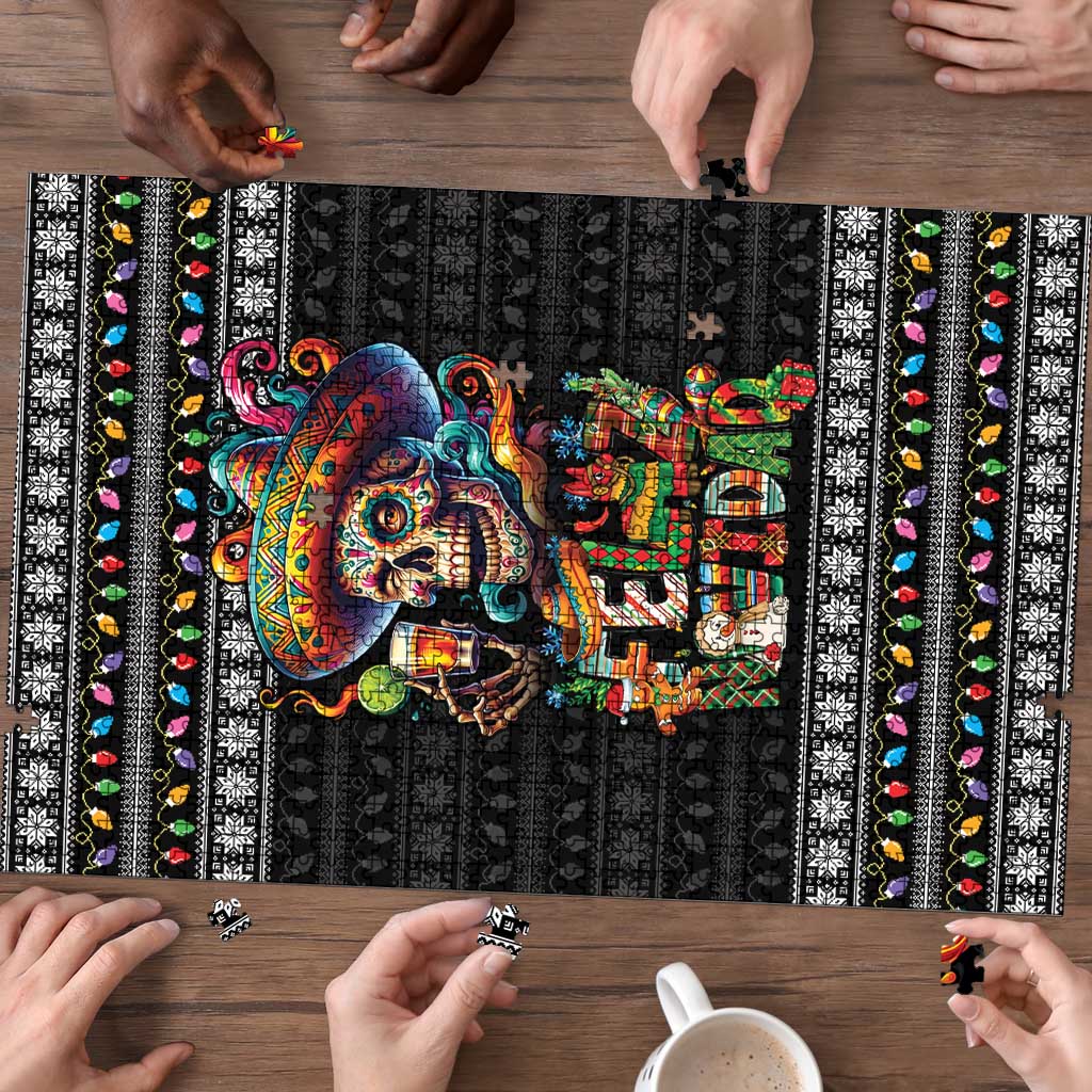 Mexican Sugar Skull Spanish Christmas Puzzle Feliz Navidad Mexico - Wonder Print Shop