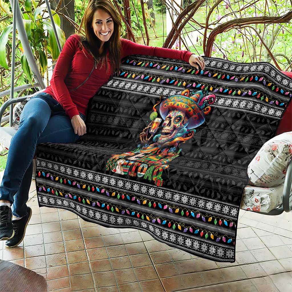 Mexican Sugar Skull Spanish Christmas Quilt Feliz Navidad Mexico - Wonder Print Shop