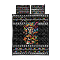 Mexican Sugar Skull Spanish Christmas Quilt Bed Set Feliz Navidad Mexico - Wonder Print Shop