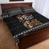 Mexican Sugar Skull Spanish Christmas Quilt Bed Set Feliz Navidad Mexico - Wonder Print Shop