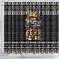 Mexican Sugar Skull Spanish Christmas Shower Curtain Feliz Navidad Mexico - Wonder Print Shop