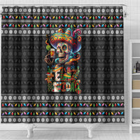 Mexican Sugar Skull Spanish Christmas Shower Curtain Feliz Navidad Mexico - Wonder Print Shop