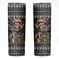 Mexican Sugar Skull Spanish Christmas Skinny Tumbler Feliz Navidad Mexico - Wonder Print Shop