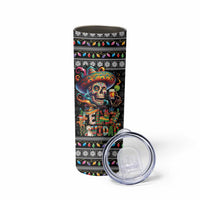 Mexican Sugar Skull Spanish Christmas Skinny Tumbler Feliz Navidad Mexico - Wonder Print Shop