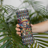 Mexican Sugar Skull Spanish Christmas Skinny Tumbler Feliz Navidad Mexico - Wonder Print Shop