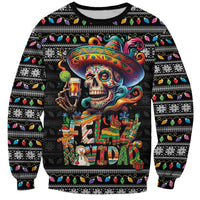 Mexican Sugar Skull Spanish Christmas Sweatshirt Feliz Navidad Mexico - Wonder Print Shop