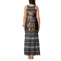 Mexican Sugar Skull Spanish Christmas Tank Maxi Dress Feliz Navidad Mexico - Wonder Print Shop