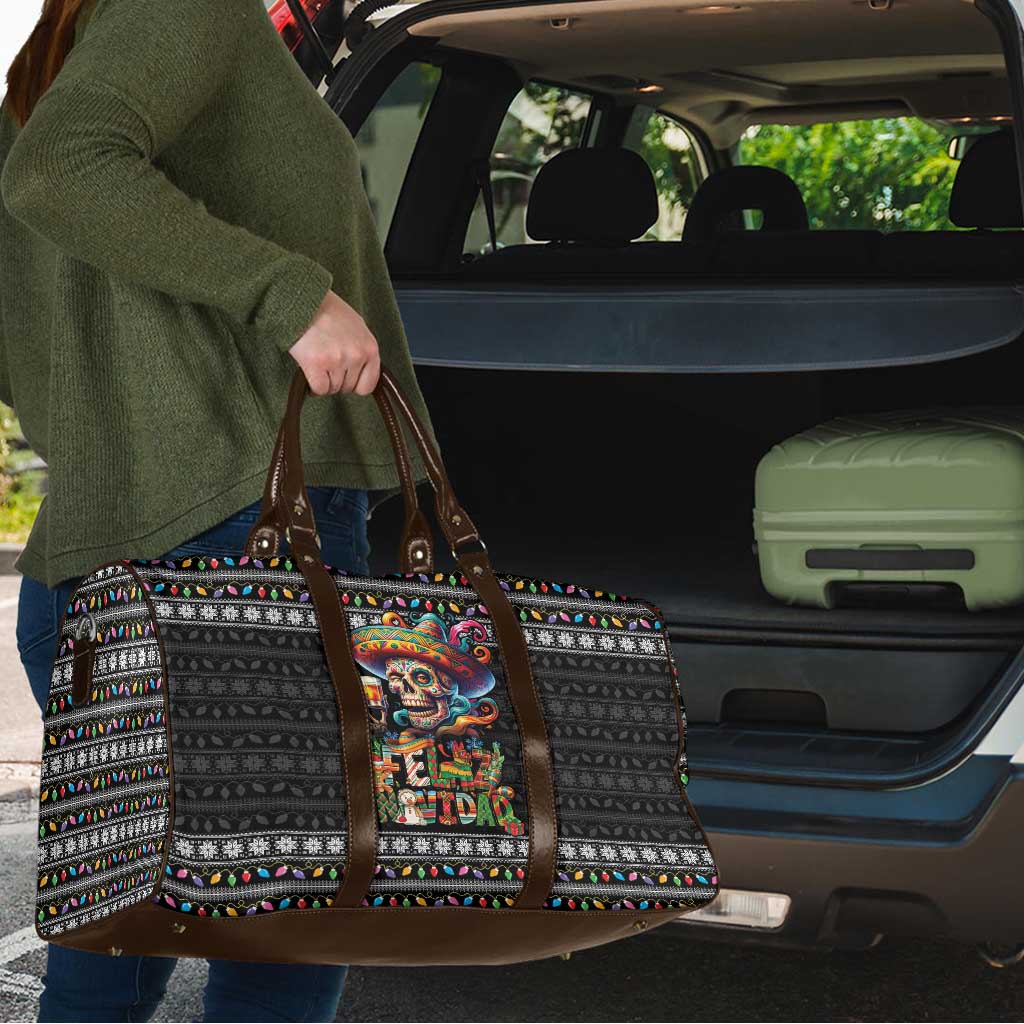 Mexican Sugar Skull Spanish Christmas Travel Bag Feliz Navidad Mexico - Wonder Print Shop