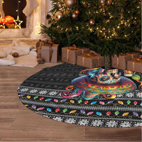 Mexican Sugar Skull Spanish Christmas Tree Skirt Feliz Navidad Mexico - Wonder Print Shop