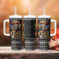 Mexican Sugar Skull Spanish Christmas Tumbler With Handle Feliz Navidad Mexico - Wonder Print Shop