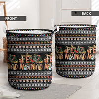 Mexican Sumbrero and Snowman Christmas Laundry Basket Feliz Navidad Mexico - Wonder Print Shop