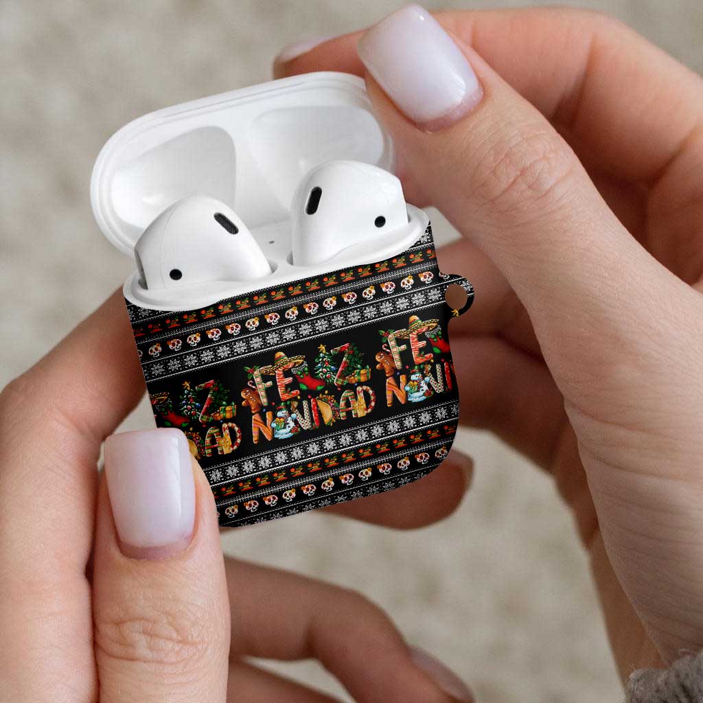 Mexican Sumbrero and Snowman Christmas AirPods Case Feliz Navidad Mexico - Wonder Print Shop