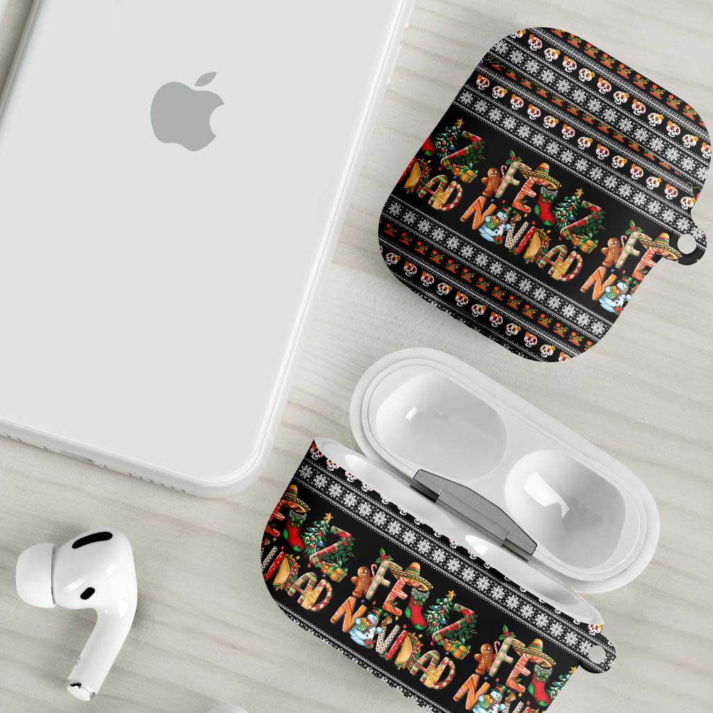 Mexican Sumbrero and Snowman Christmas AirPods Case Feliz Navidad Mexico - Wonder Print Shop