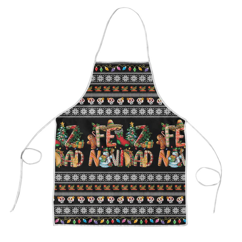 Mexican Sumbrero and Snowman Christmas Apron Feliz Navidad Mexico - Wonder Print Shop