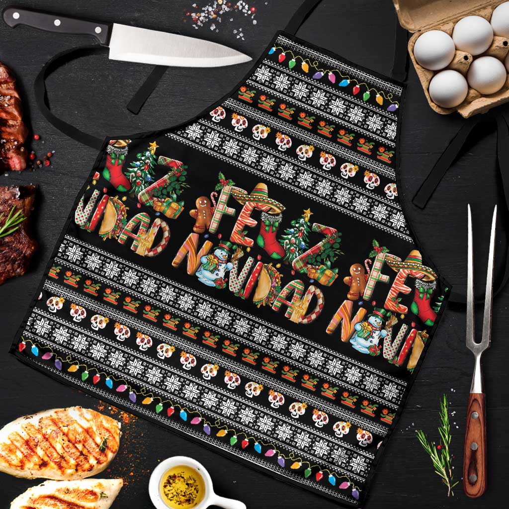 Mexican Sumbrero and Snowman Christmas Apron Feliz Navidad Mexico - Wonder Print Shop